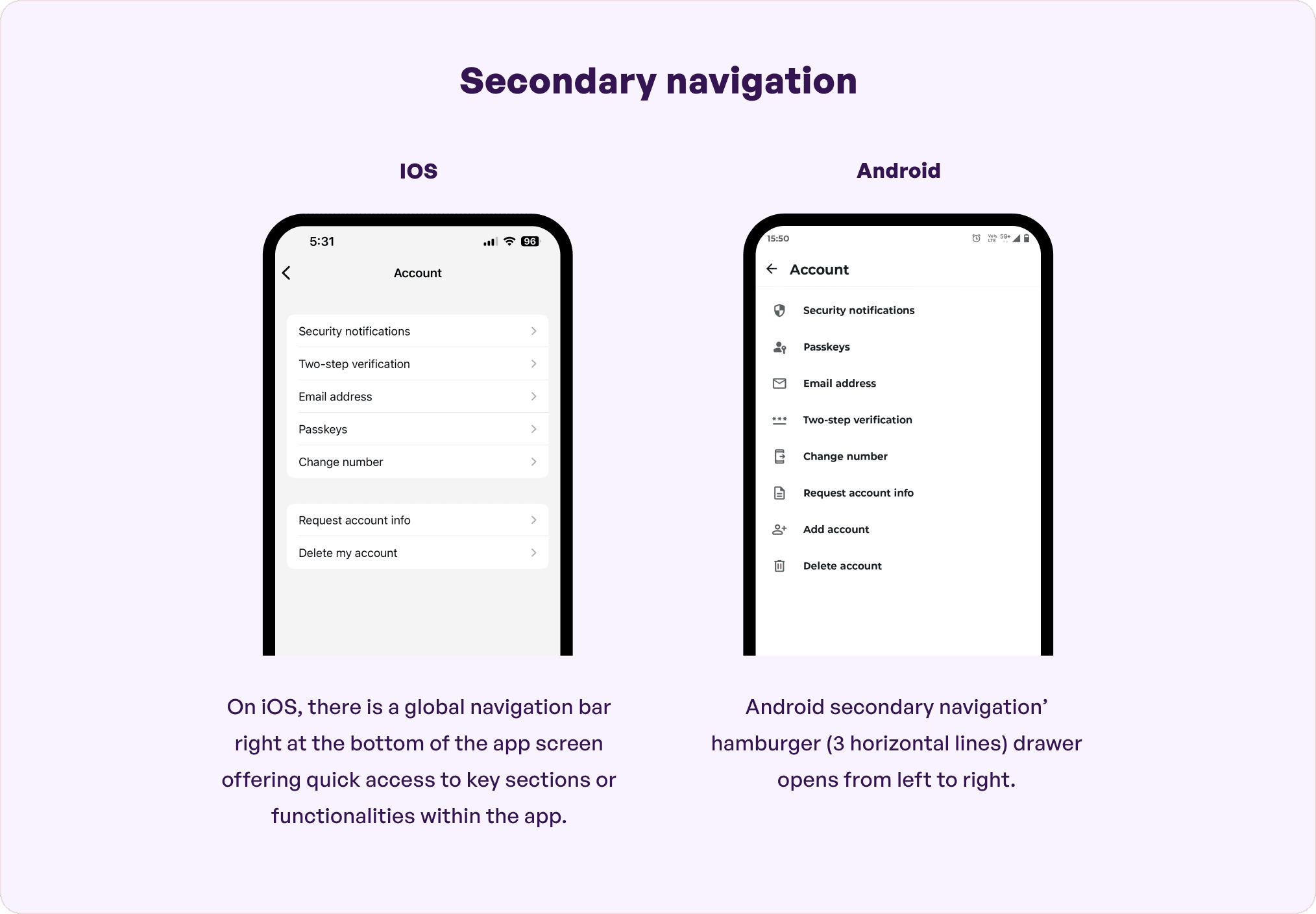 What is the difference between Android and iOS UI design?